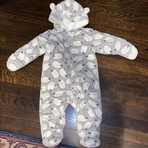 Cozy Bodysuit footie with built in Mitts